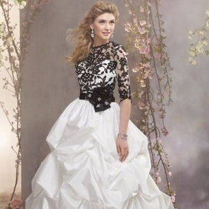 Alfred Angelo ballgown w/black lace jacket